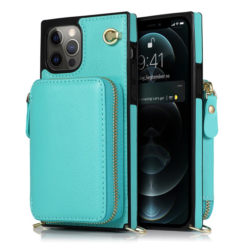 Zippered Multifunctional Crossbody Phone Leather Case